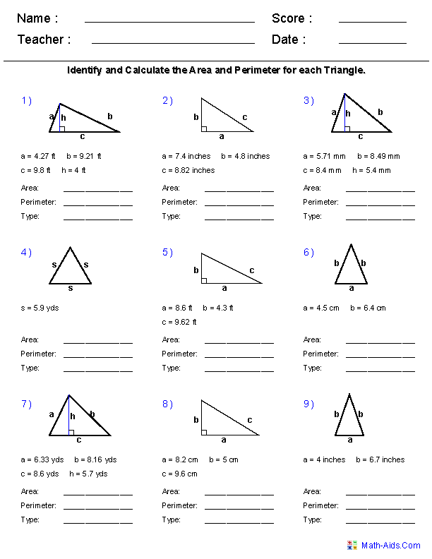 Triangle Worksheet Image