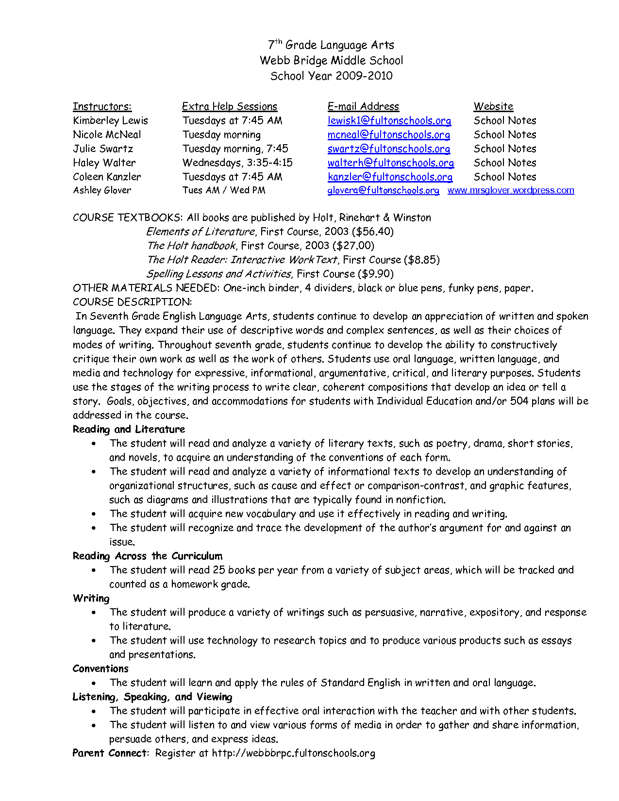7th Grade Language Arts Worksheets