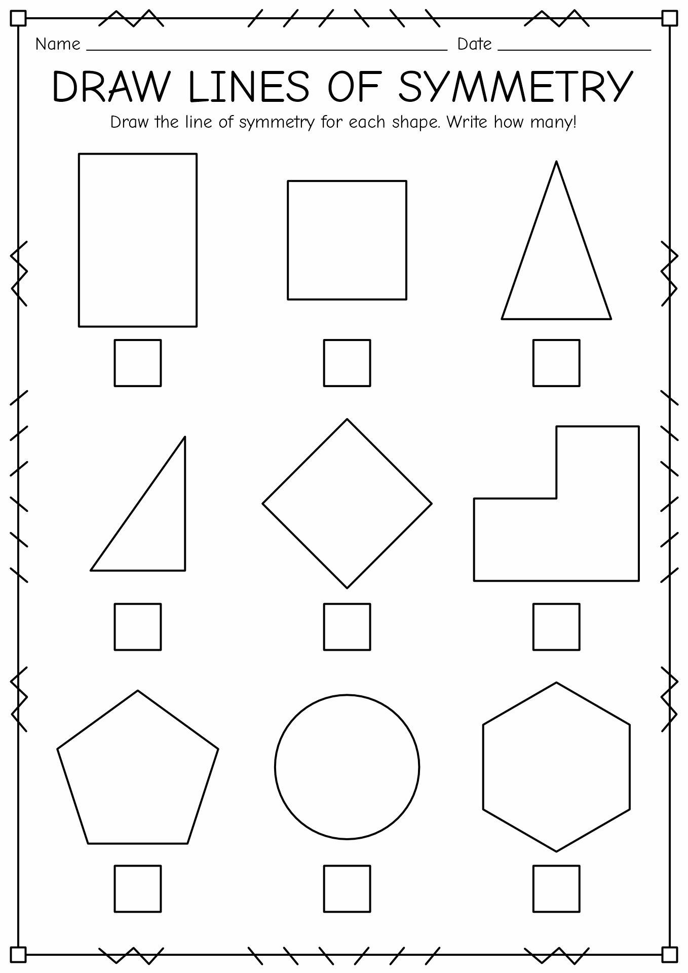 Free Printable Worksheets Symmetry