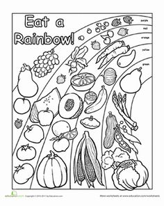 Eat the Rainbow Preschool Worksheets Image