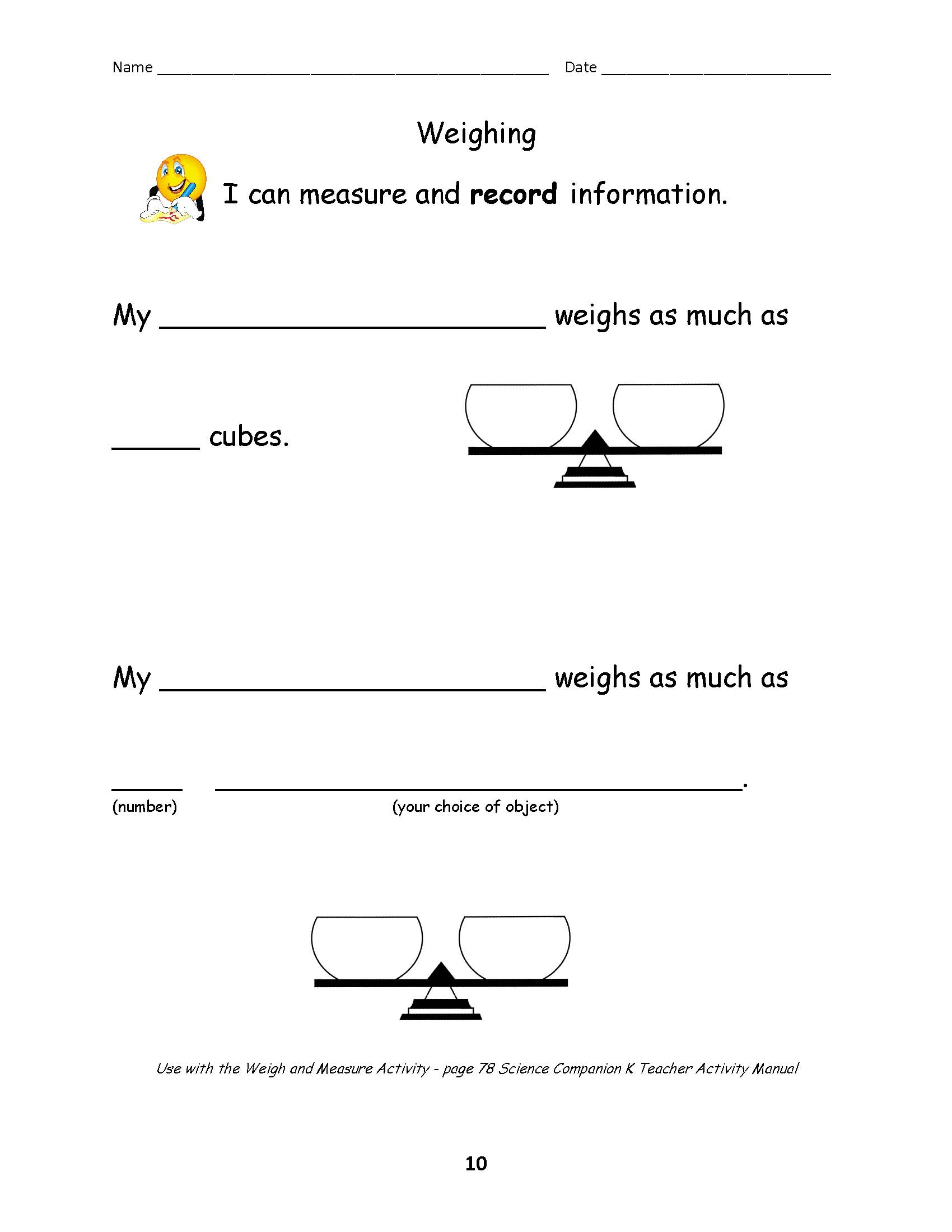free science worksheets for special education students