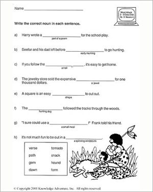 English Worksheets Grade 3 Image