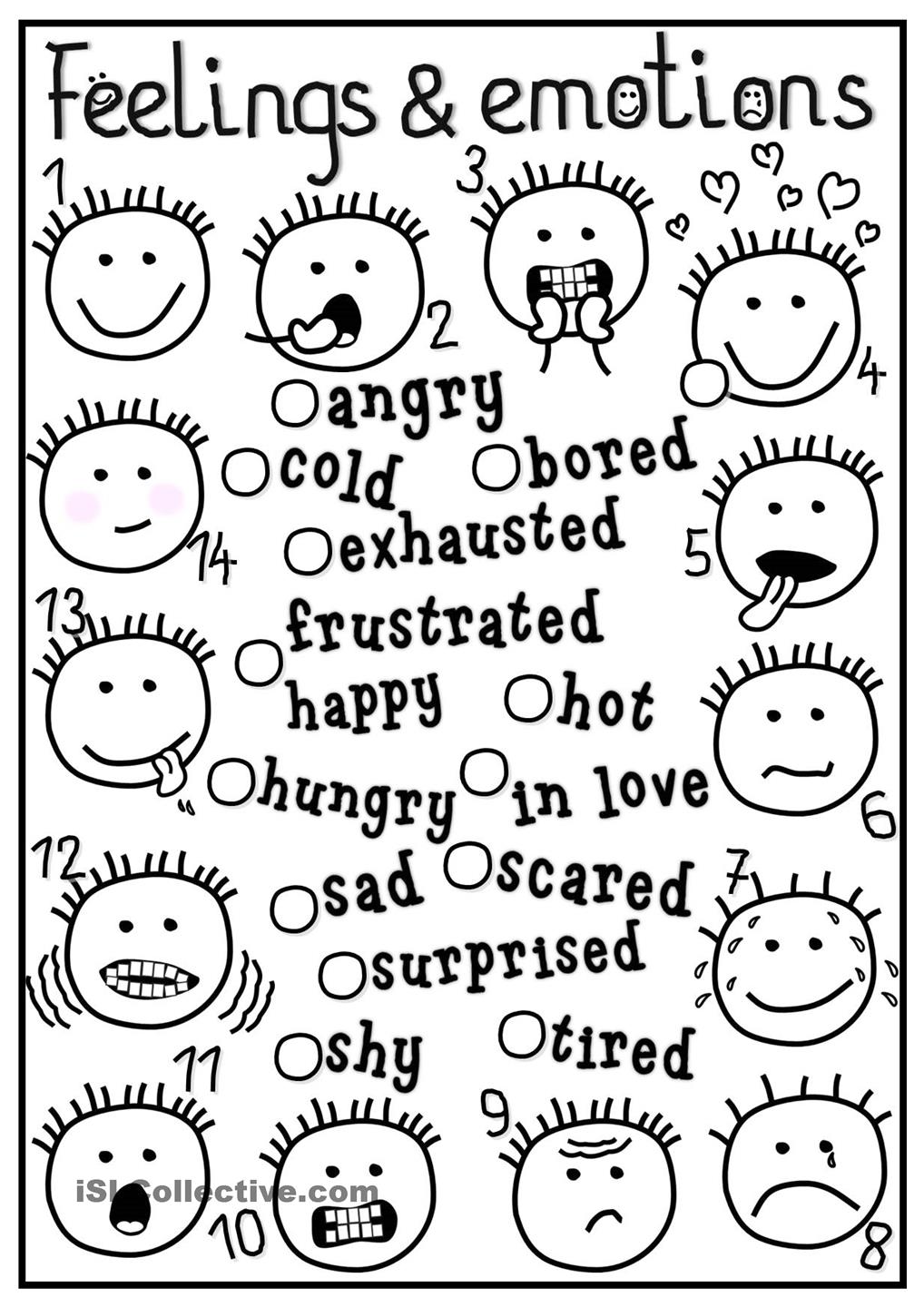 12 Full Size Printable Worksheets Feelings / Worksheeto.com