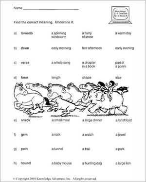 Free Printable Vocabulary Building Worksheets Image