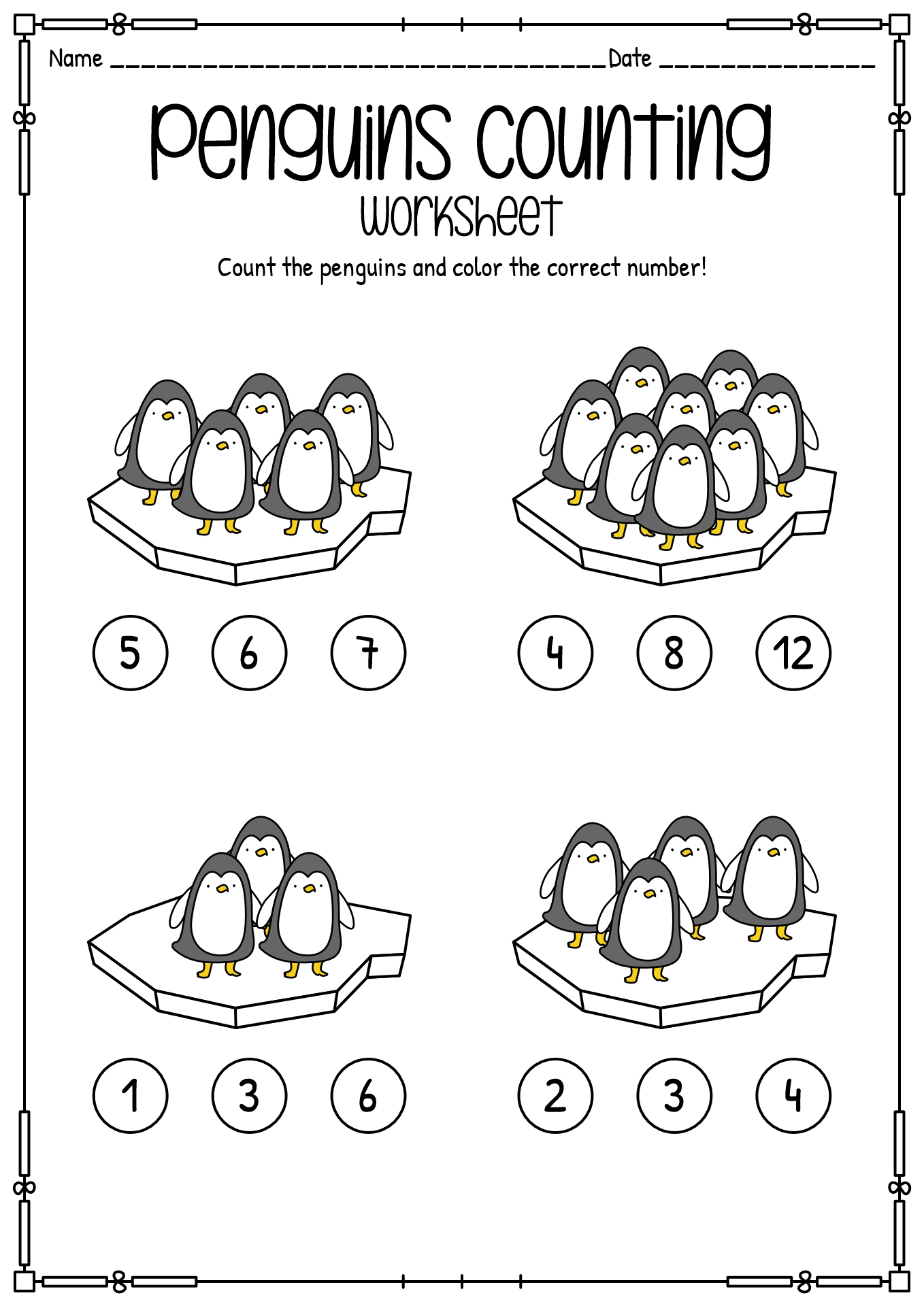 Is Penguins Arctic Animals Preschool Worksheet