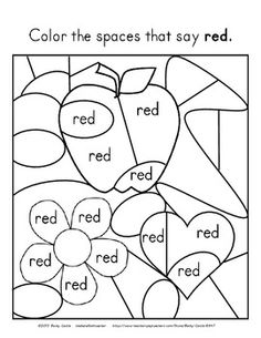 Kindergarten Color Words Activities Image