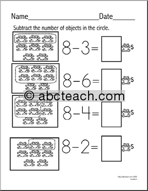 Kindergarten Math Addition and Subtraction Worksheets Image