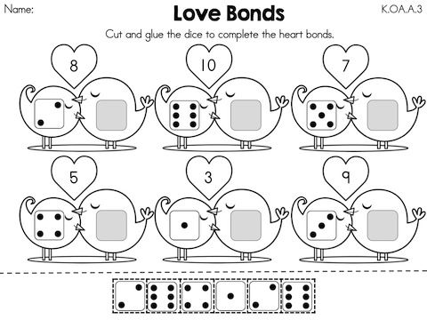 Kindergarten Math Number Bonds Worksheet Image