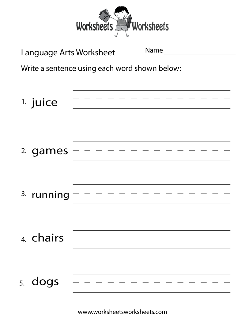 Language Arts Worksheets Printable