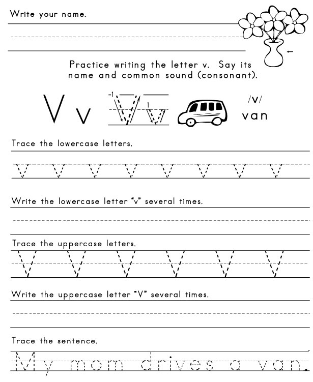 Letter V Worksheets Image