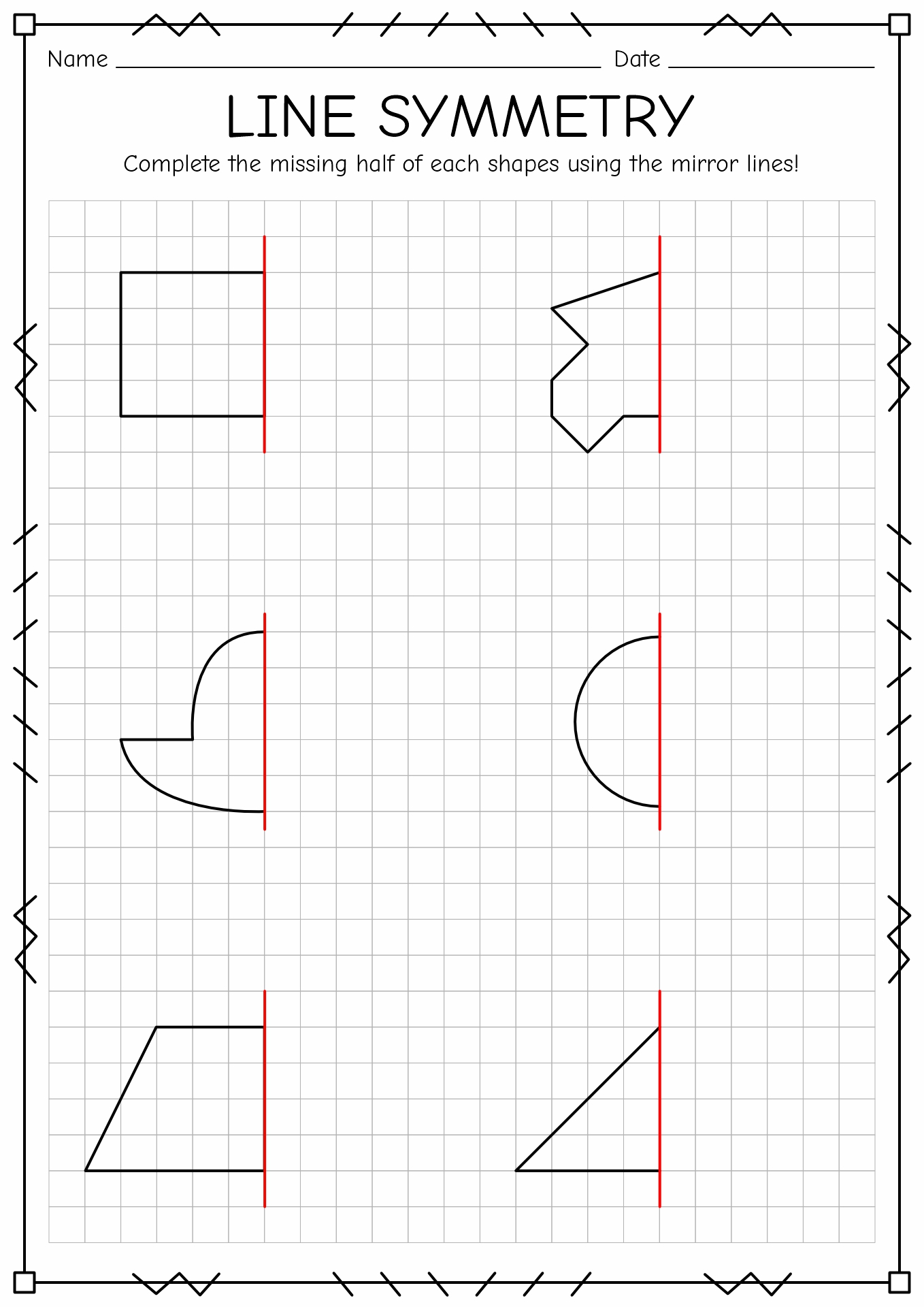 Line Symmetry Worksheet Printable Image