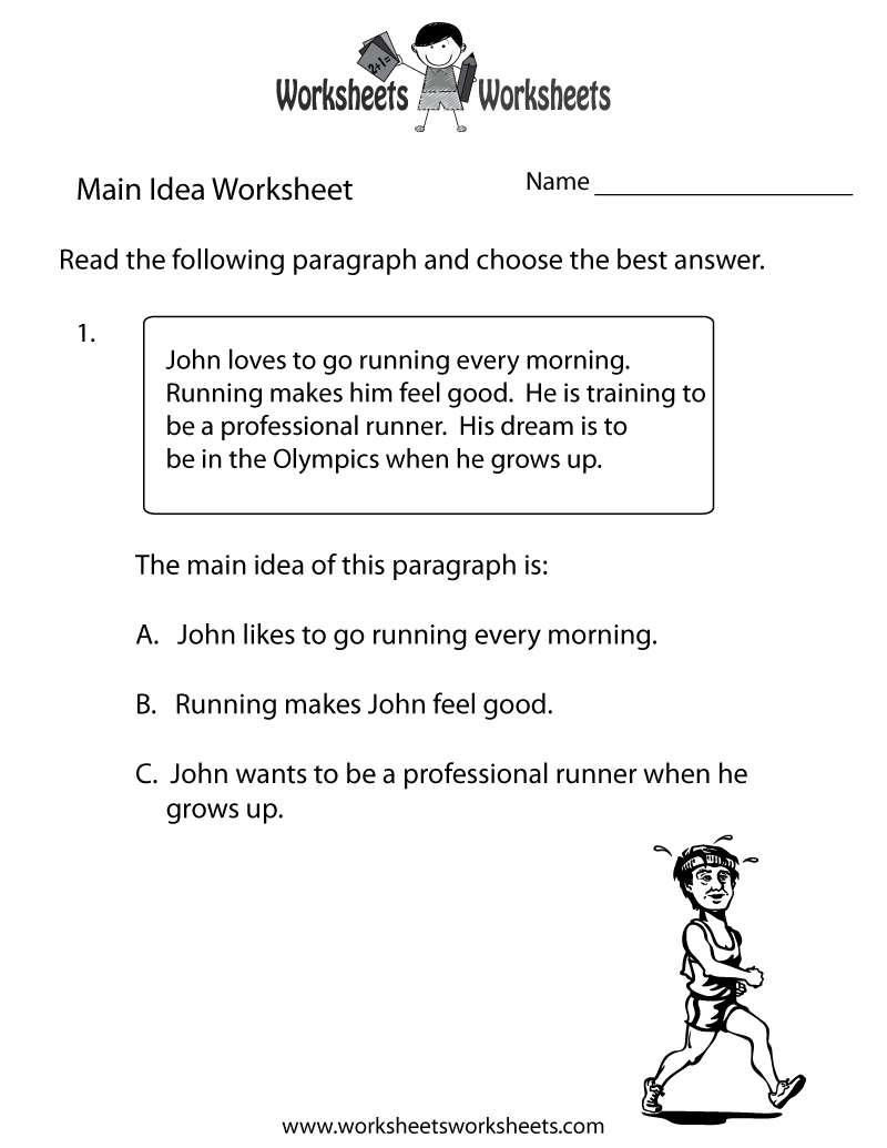 Main Idea Worksheets Printable Image