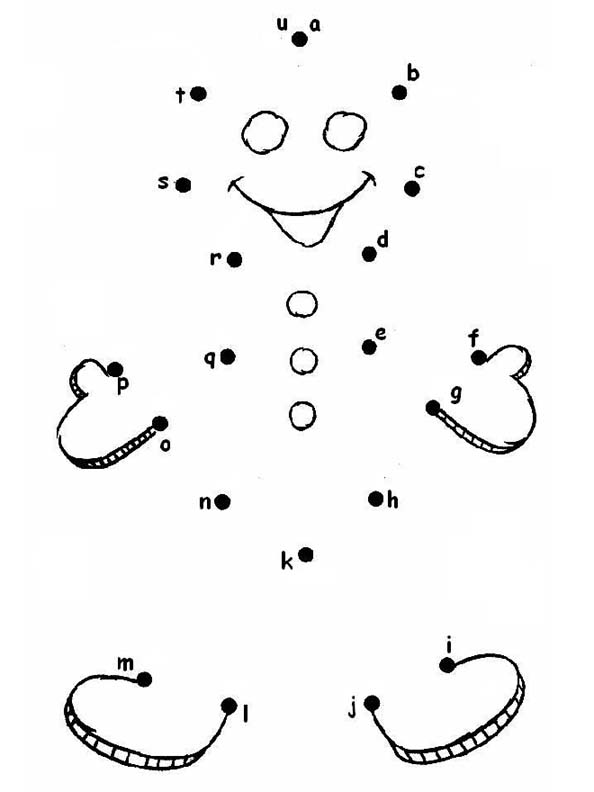 Preschool Dot to Dot Gingerbread Man Image