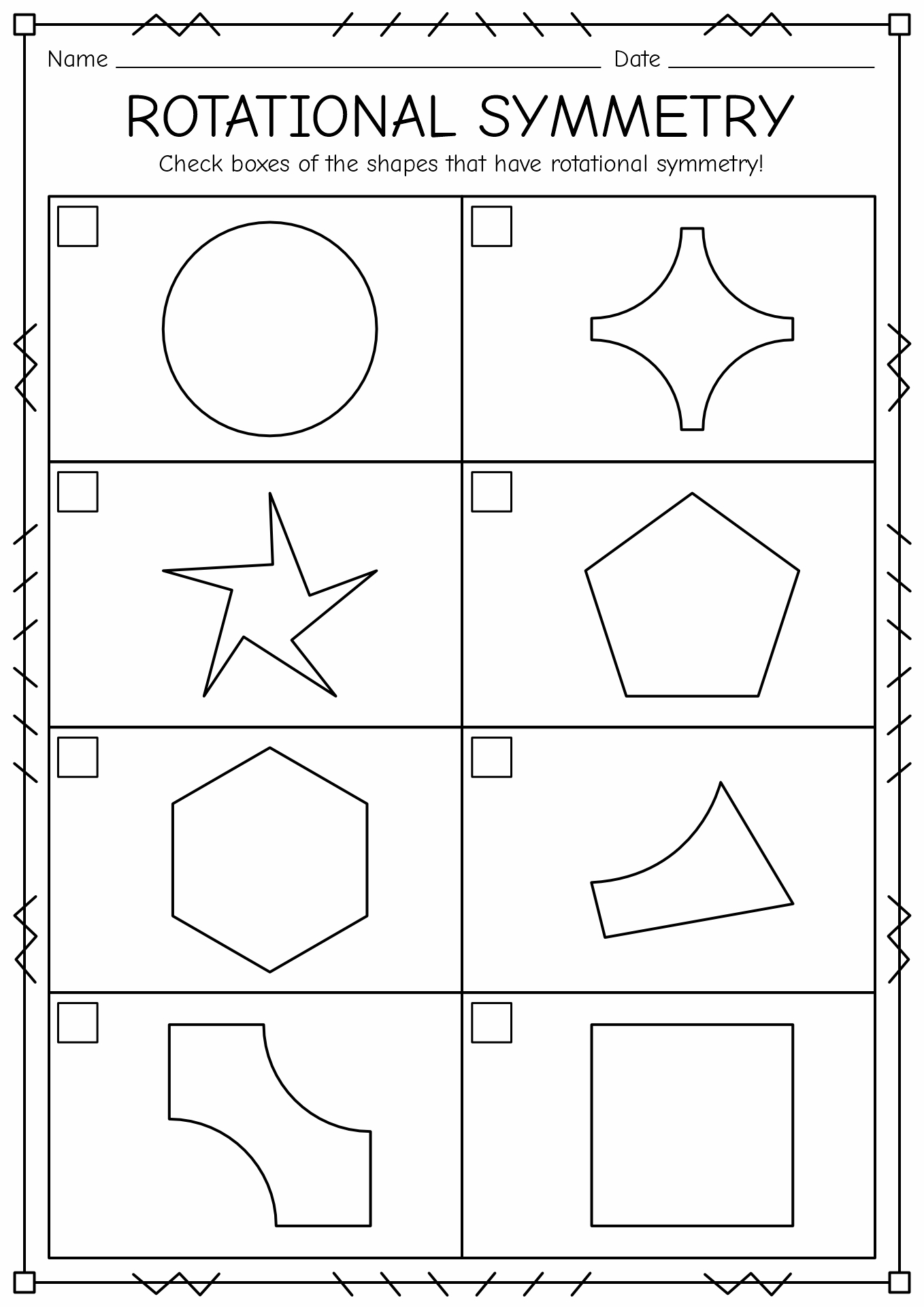 Rotational Symmetry Worksheets Image