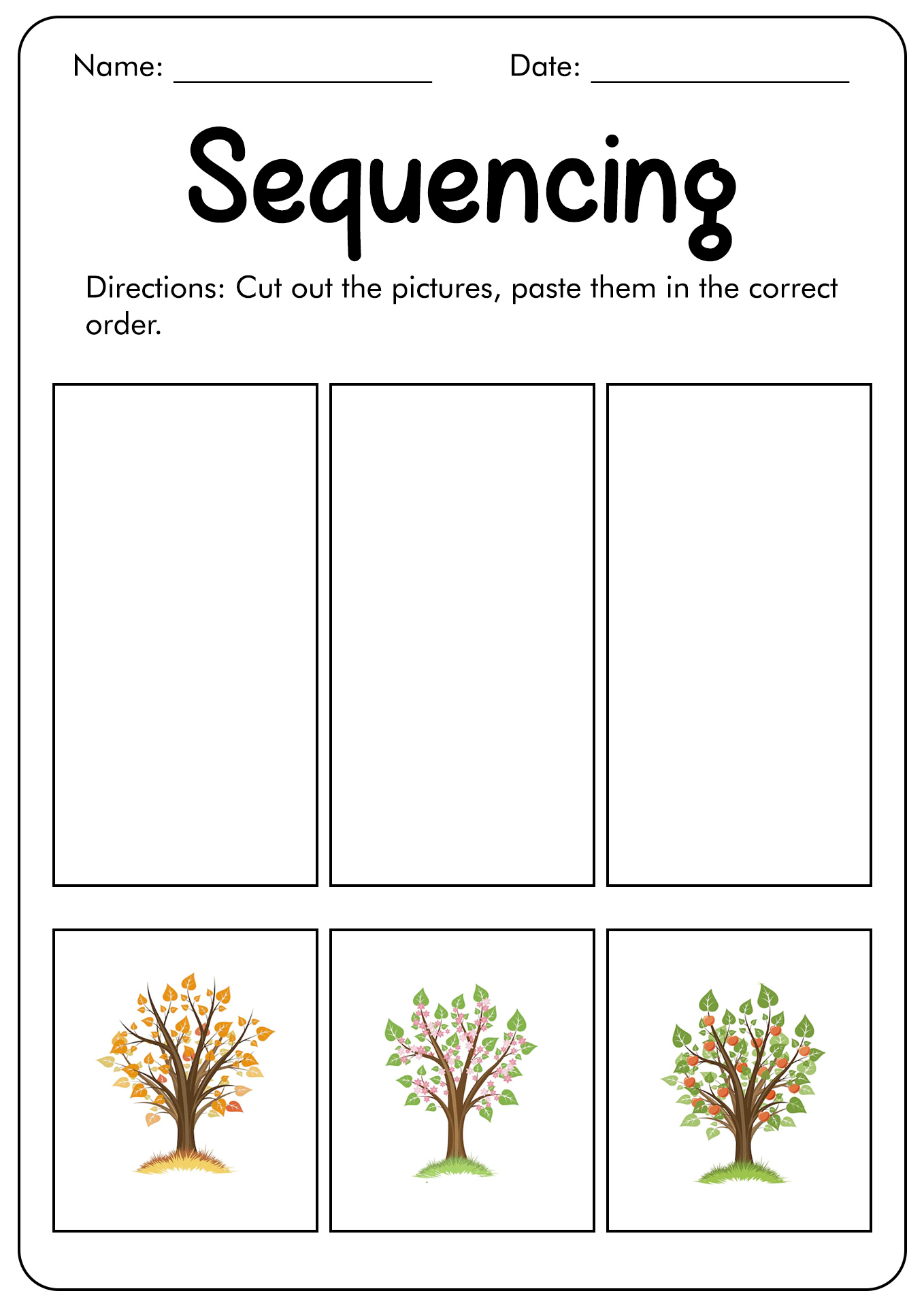 Sequence Worksheets for Kids