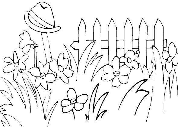 Spring Garden Coloring Pages Image