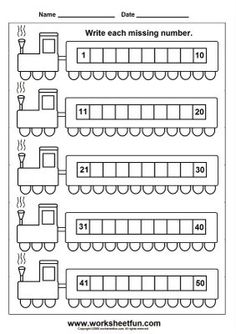 Writing Numbers 1 50 Worksheet