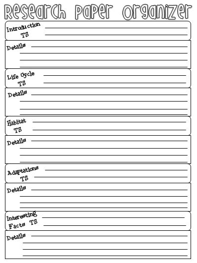 5th Grade Research Paper Graphic Organizer Image