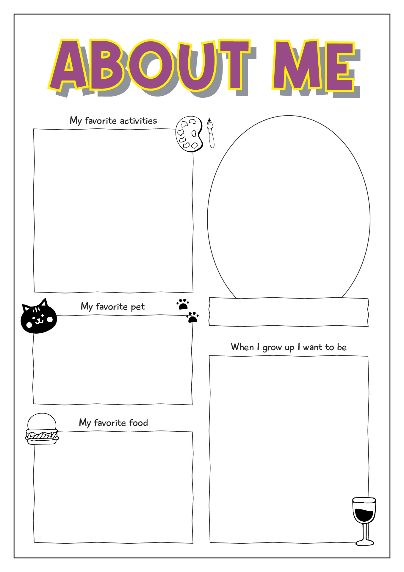 All About Me Worksheet for Kids