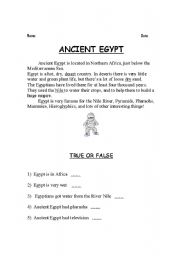 Ancient Egypt Reading Comprehension Worksheet Image