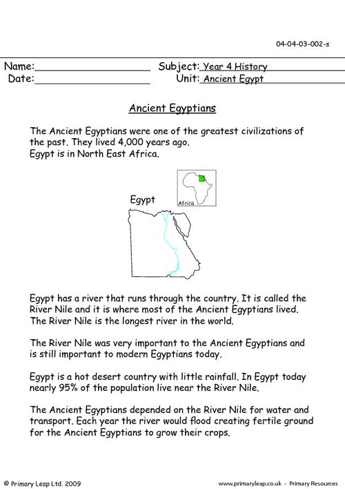 Ancient Egyptians Worksheets Image