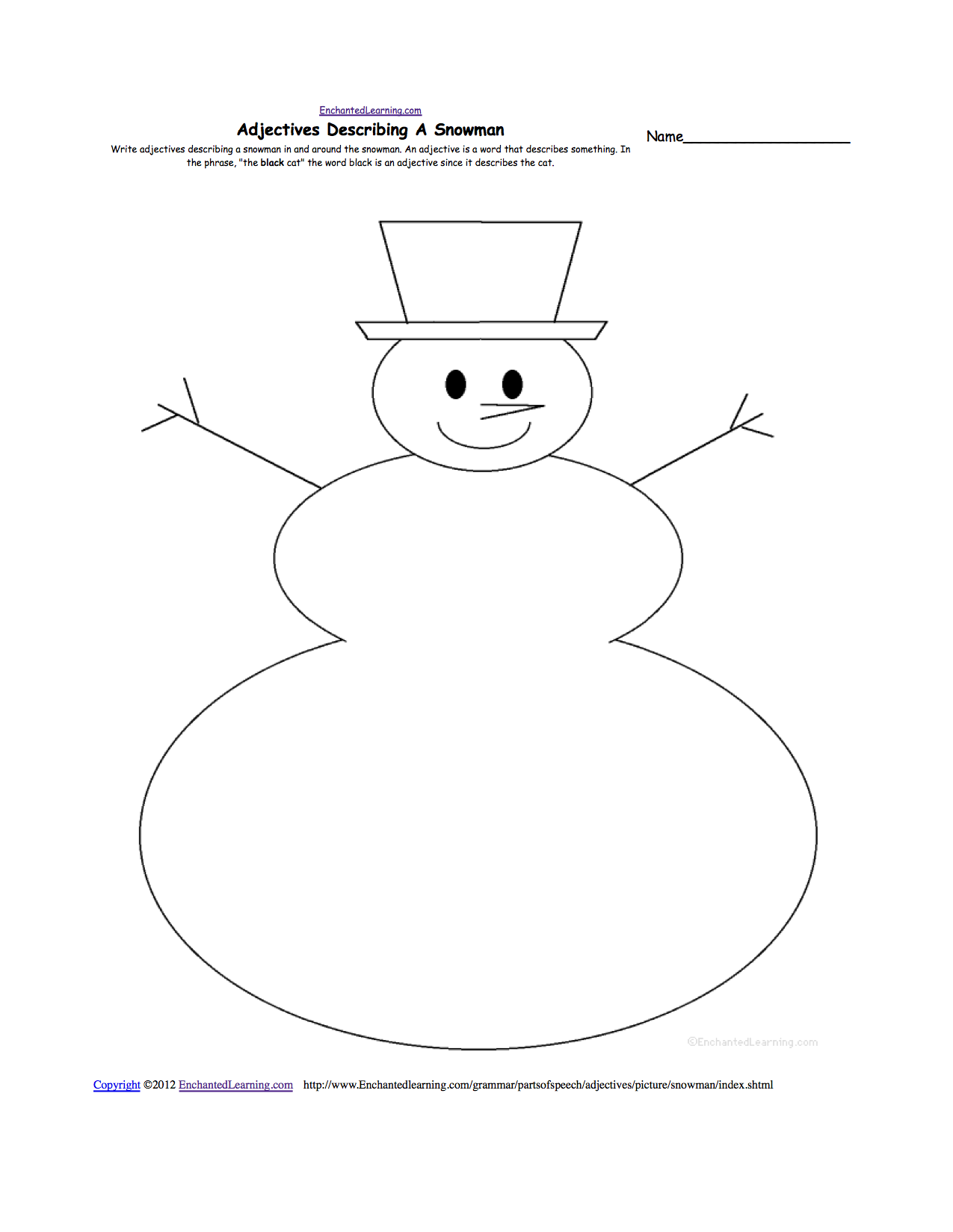Blank Snowman Template Printable Image