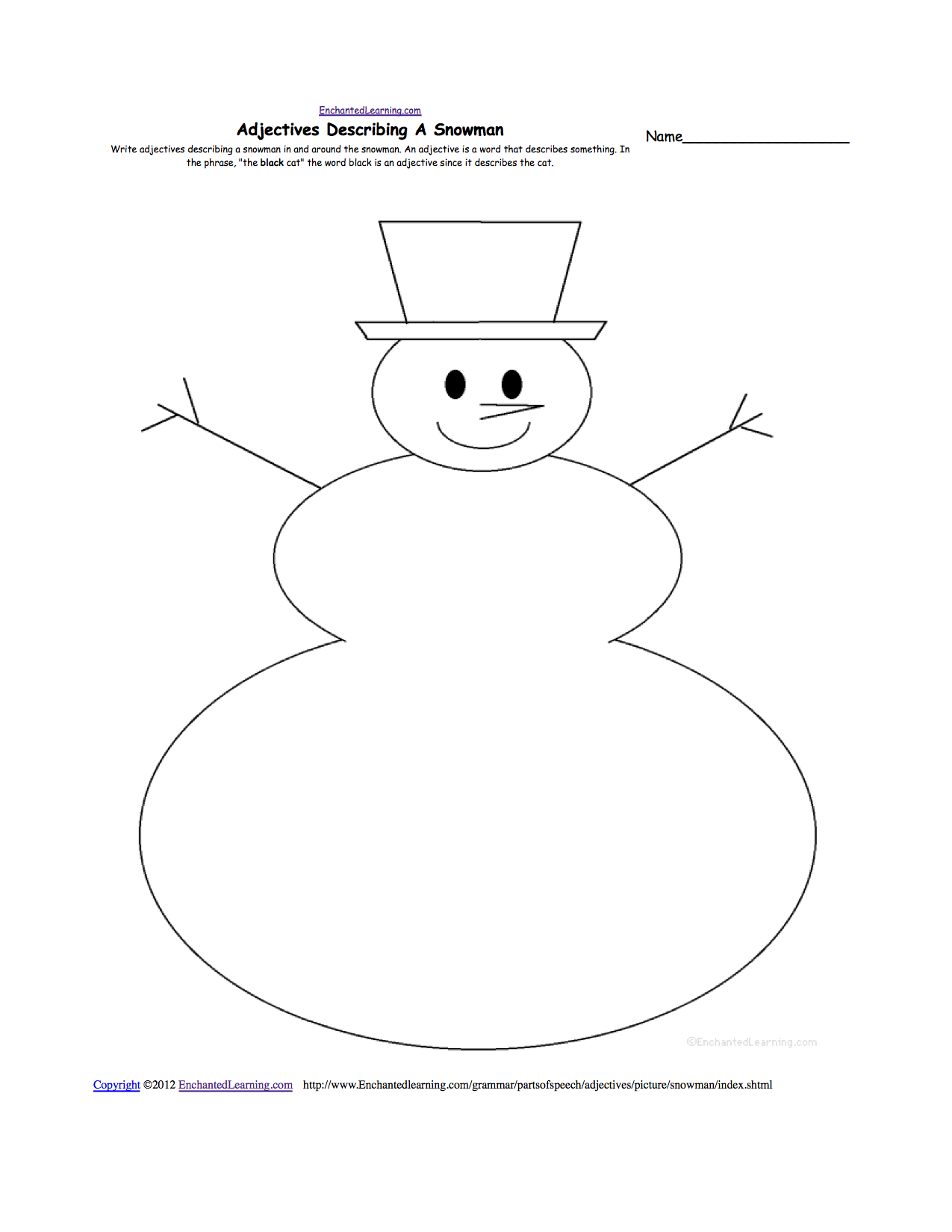 Blank Snowman Template Printable