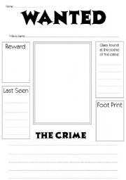 Blank Wanted Poster Worksheet Image