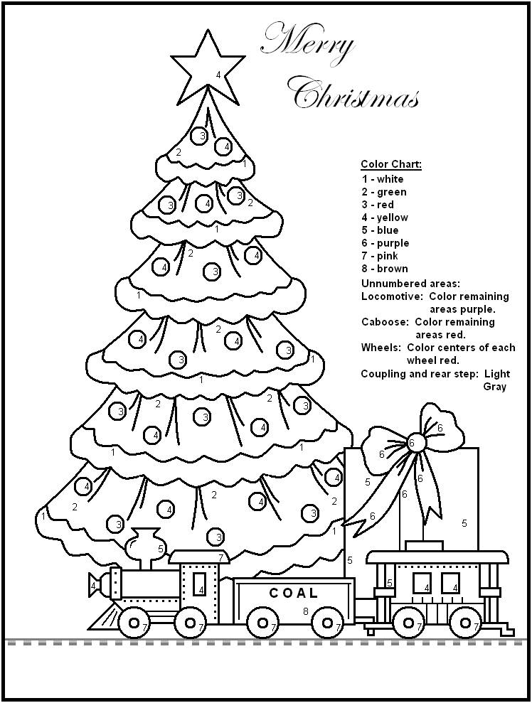 Christmas Printable Color by Number Pages Image