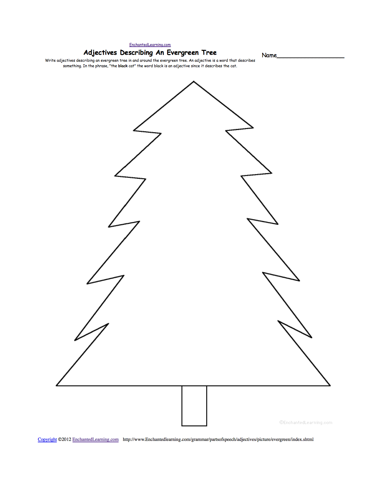 Christmas Tree Worksheet Image