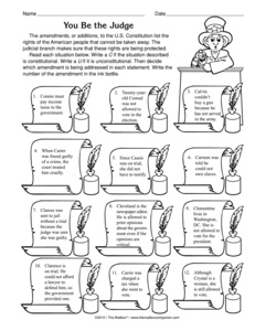 Constitution Amendments Worksheets