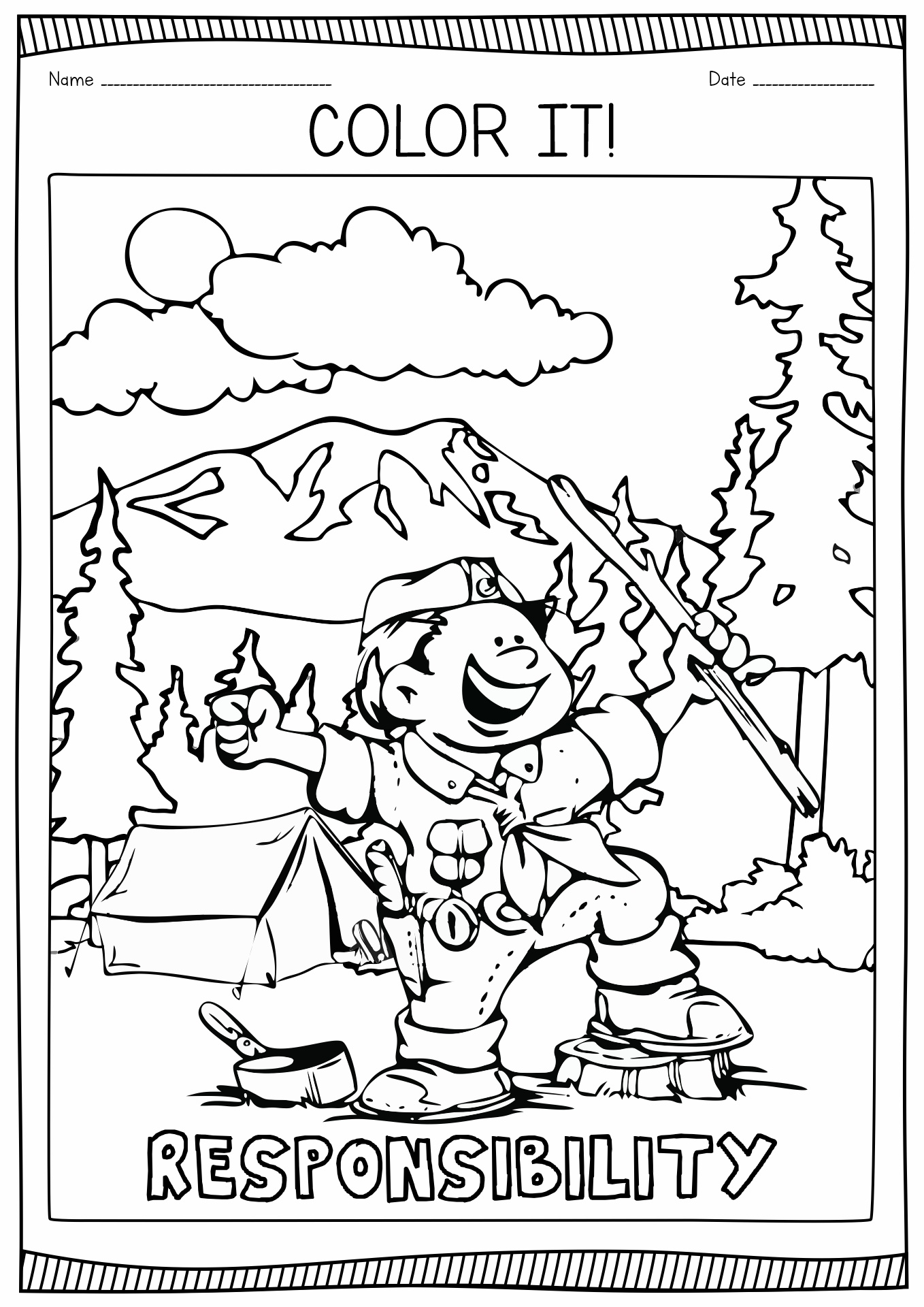 Cub Scout Responsibility Coloring Page