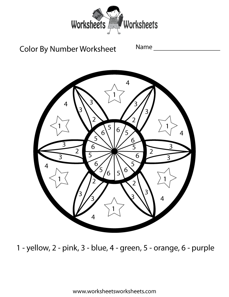Free Color by Number Math Worksheets