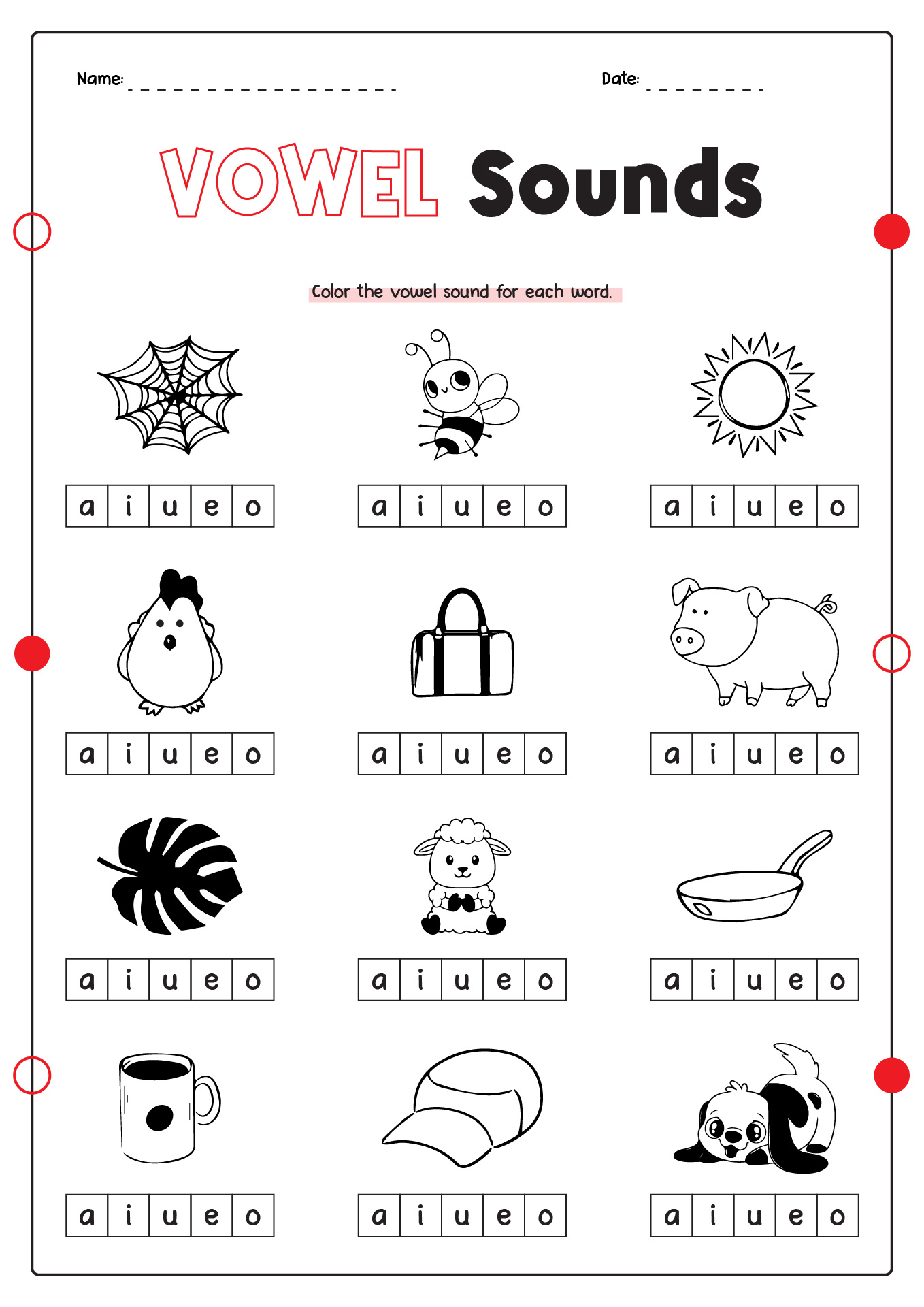 Free Printable Vowel Sounds Worksheets