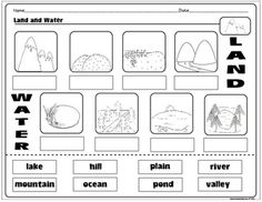 Land and Water Worksheet Image