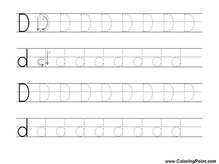 Letter D Tracing Worksheets