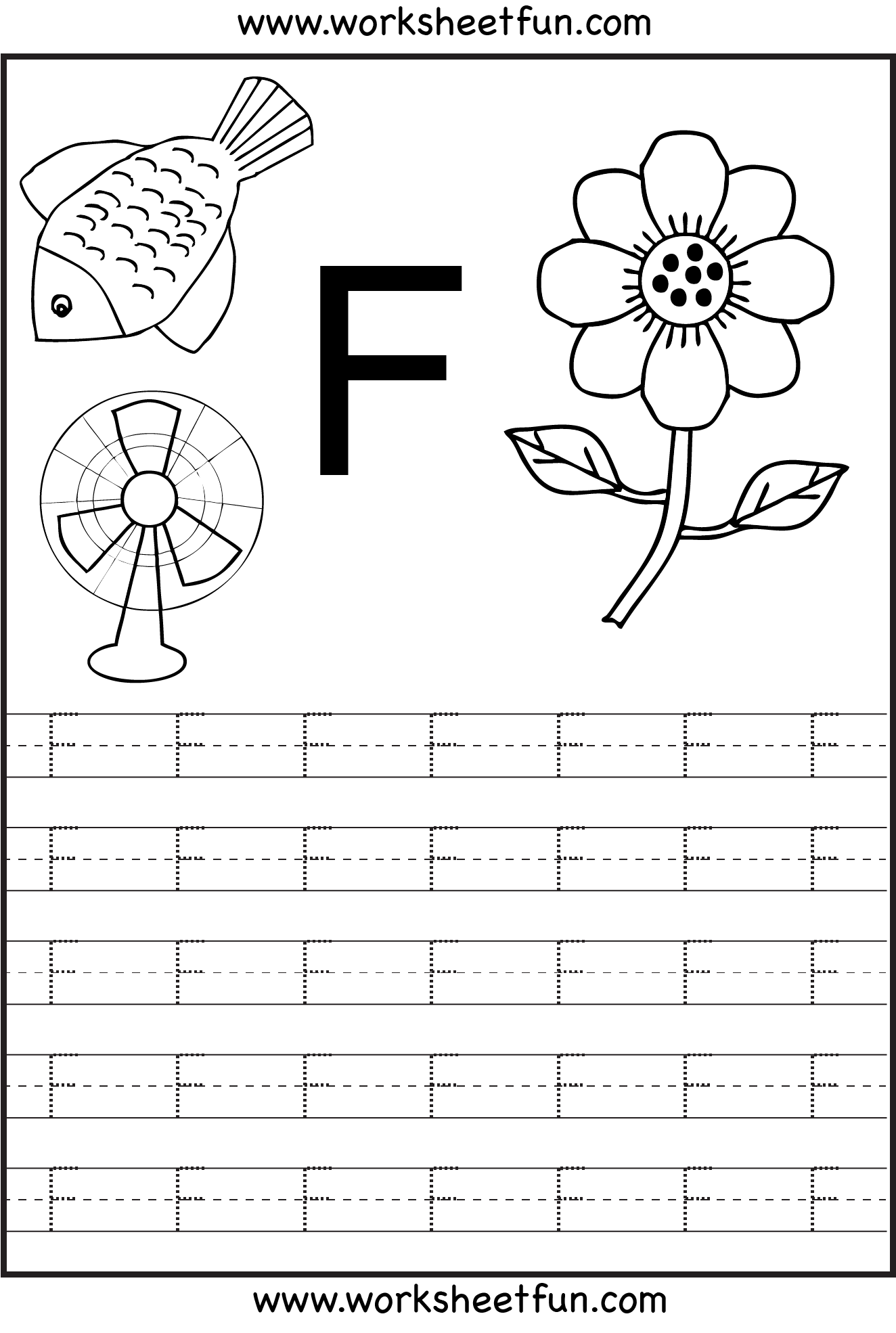Letter F Tracing Worksheet Image