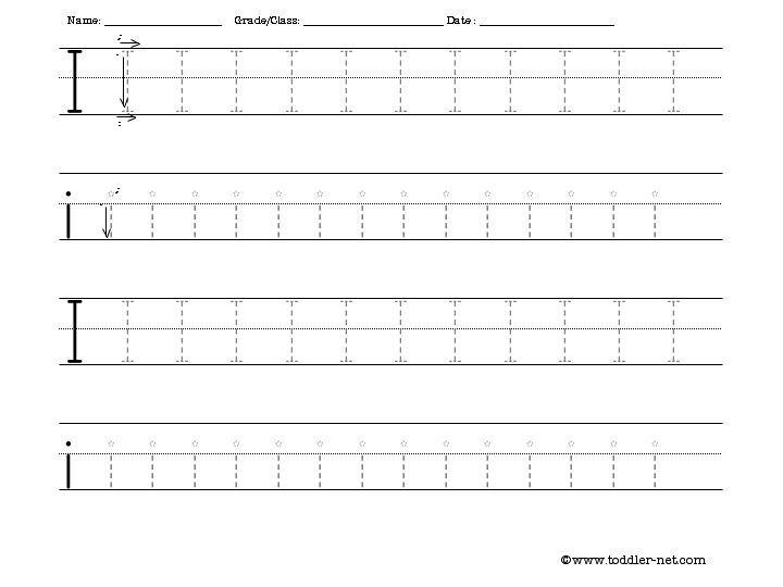 Letter I Tracing Worksheets