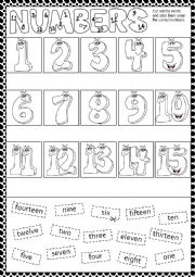 Numbers 1-15 Worksheet Image