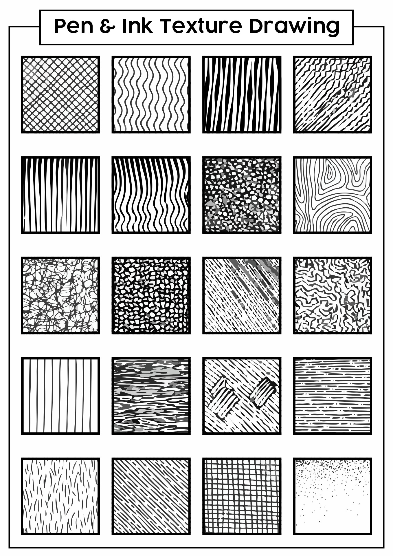 Pen and Ink Texture Worksheet