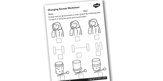 Pitch Sound Science Worksheets Image