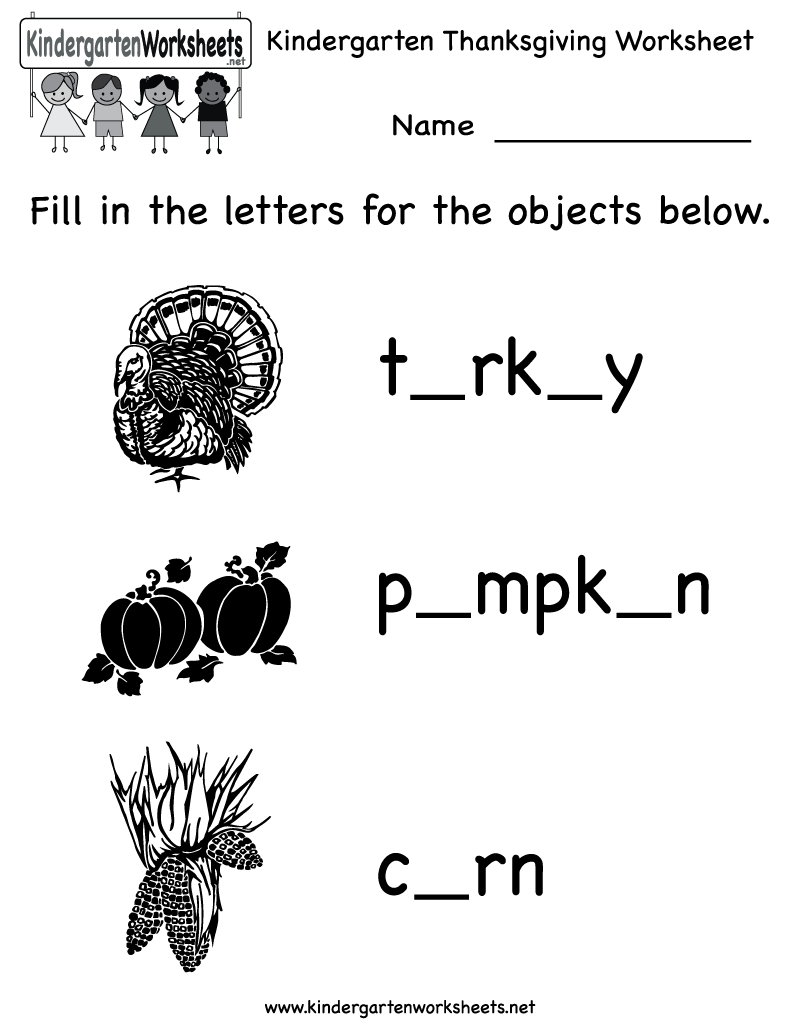 Thanksgiving Kindergarten Worksheets Printable Image