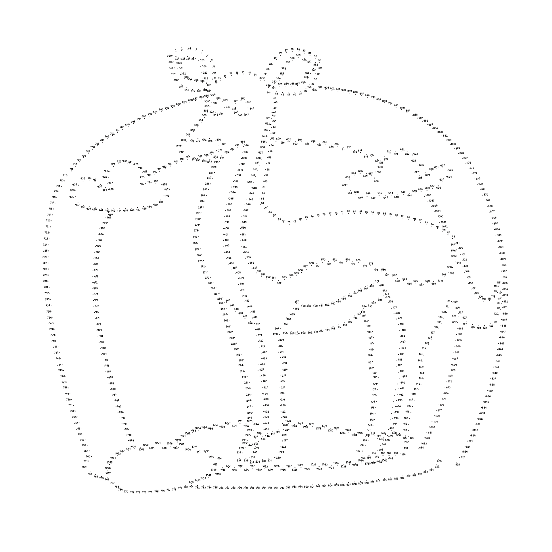 1000 Dot to Dot Coloring Pages Image