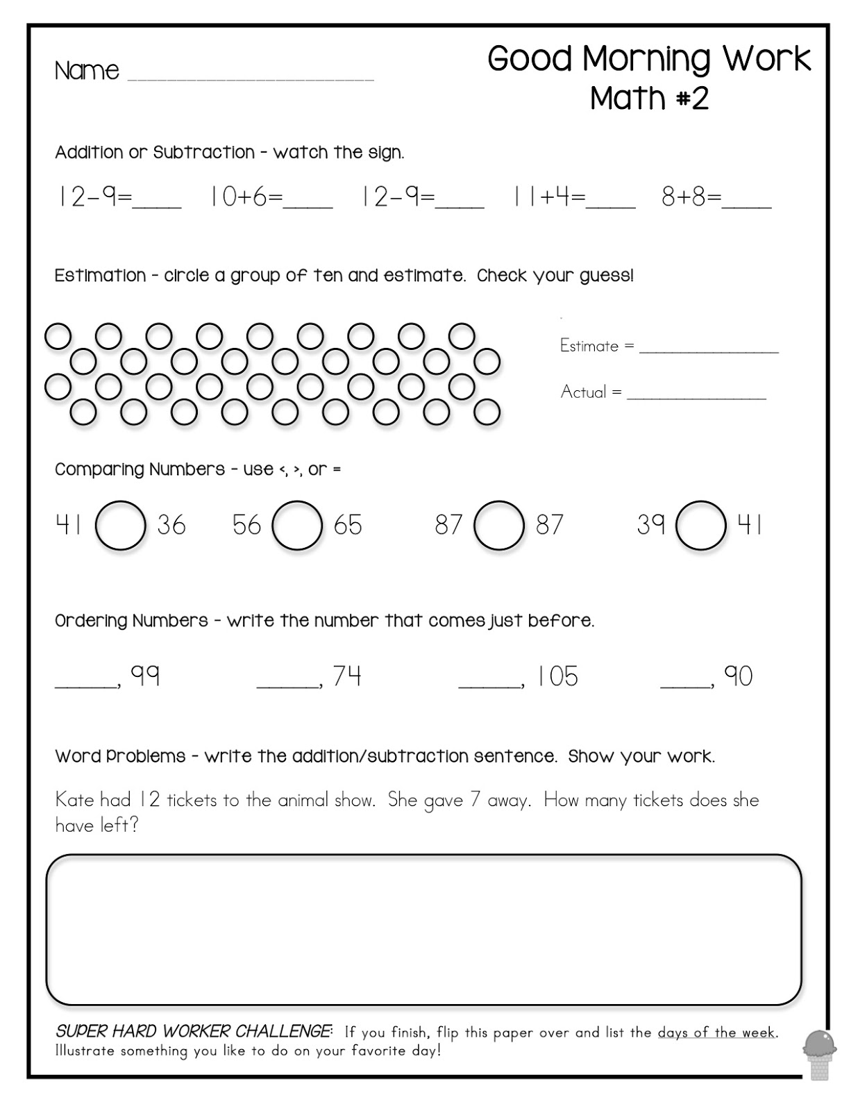 2nd Grade Morning Work Worksheets Image