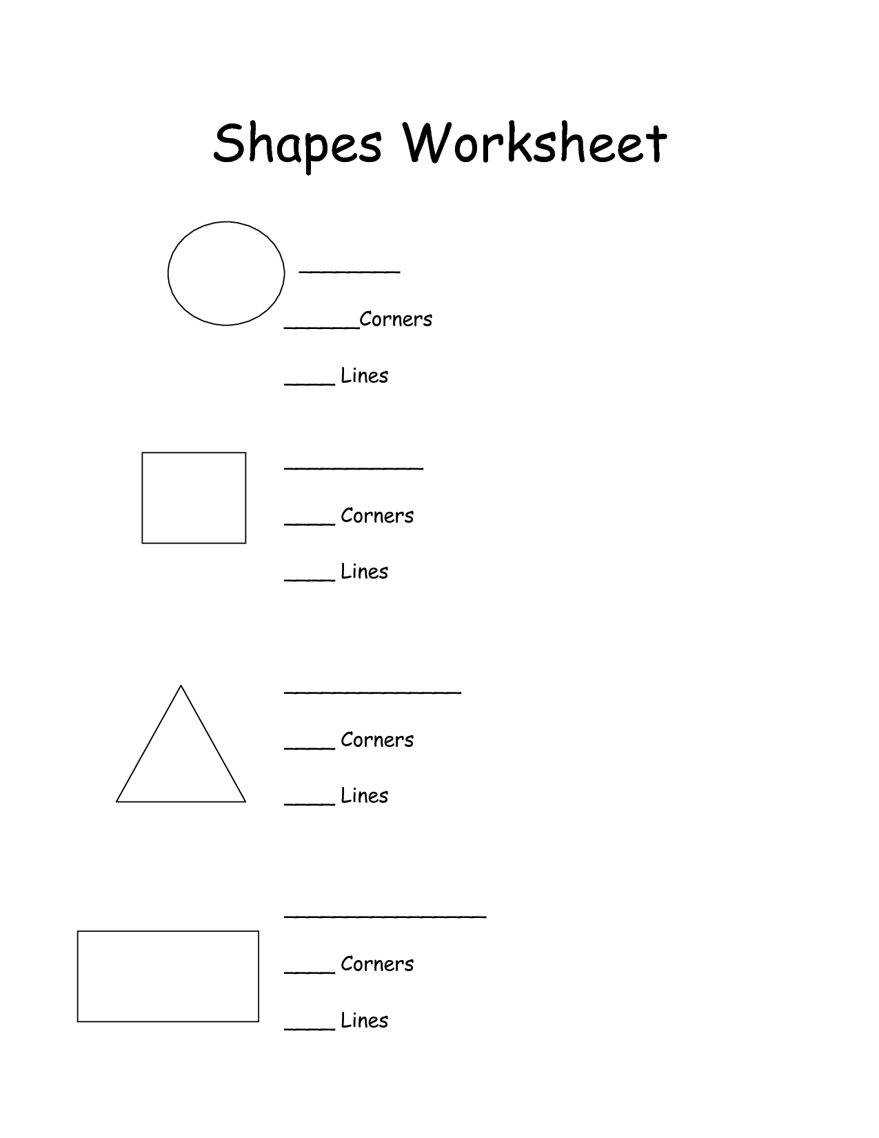 Free Printable Shape Worksheets For First Grade