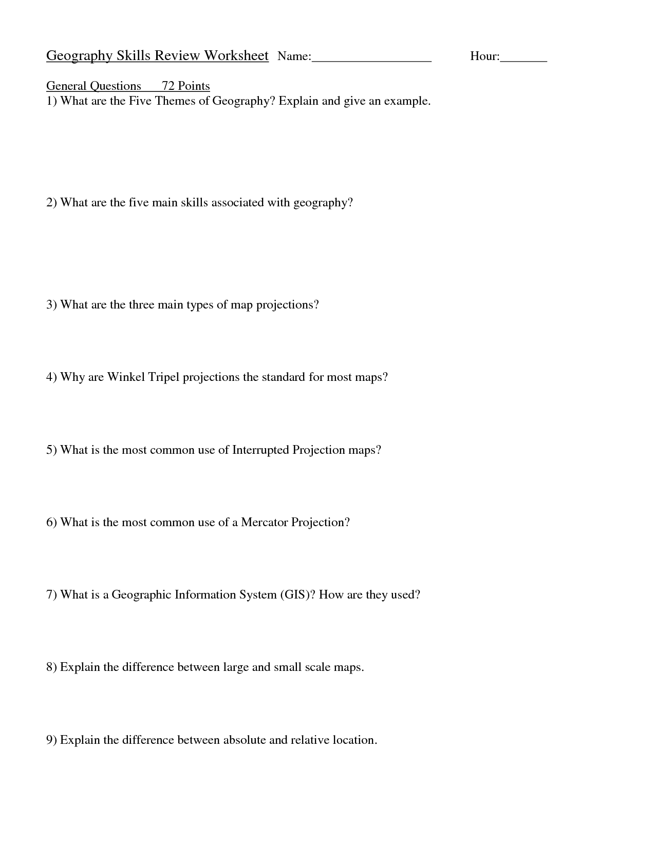 9th Grade World Geography Worksheets Image