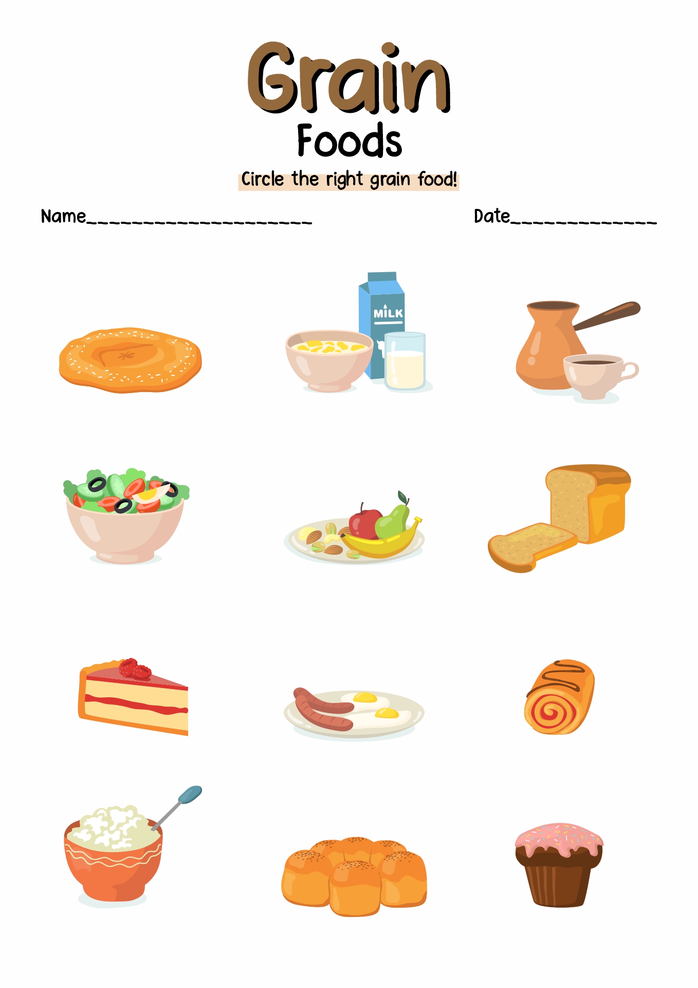 Bread Food Group Worksheets Image