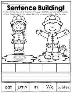 Building Sentences Kindergarten Image