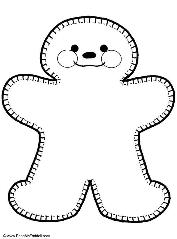 Coloring Page Gingerbread Man Template Image