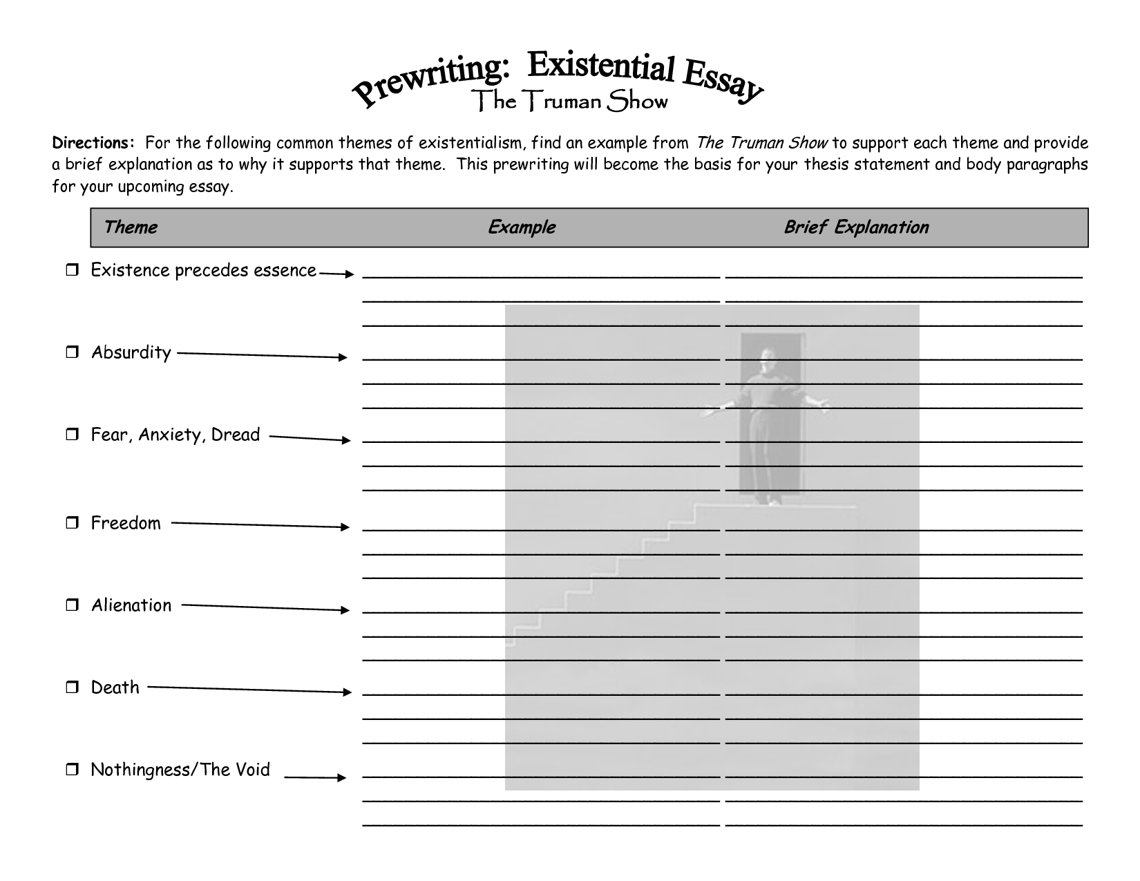 expository essay thesis statement worksheet